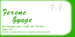 ferenc gyuge business card